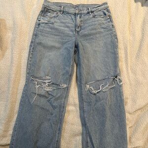 AE strigid ripped high-waisted stovepipe jean